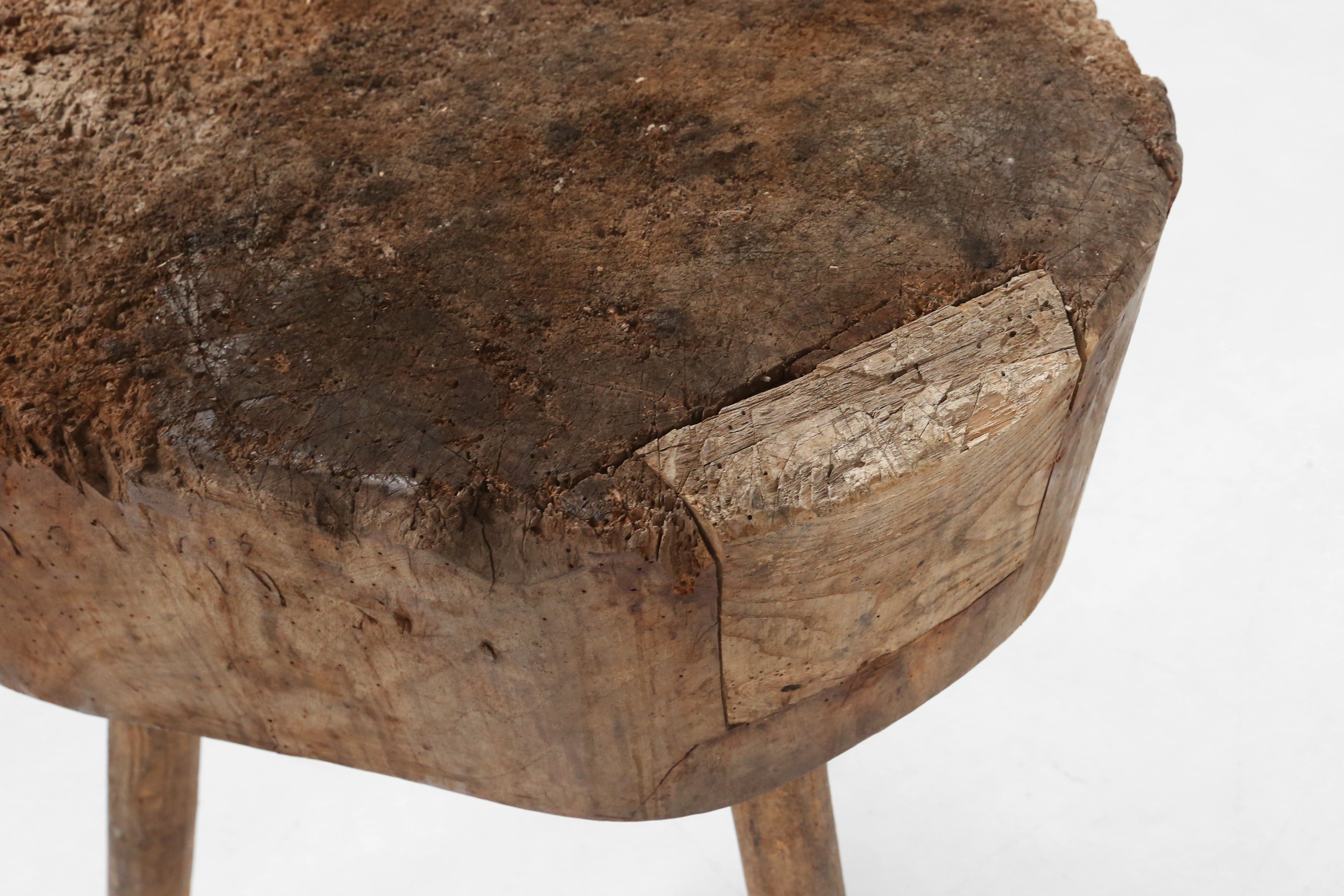 French Chopping Block or Side Table in Full Wood, 1850sthumbnail